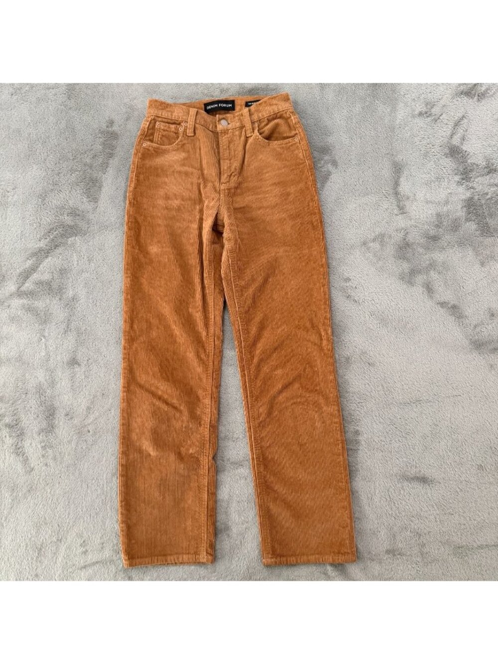 Denim Forum The Arlo High Rise Straight Leg Corduroy Pants Womens 25 Brown